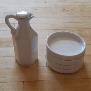 Olive oil decanter bread dipping set